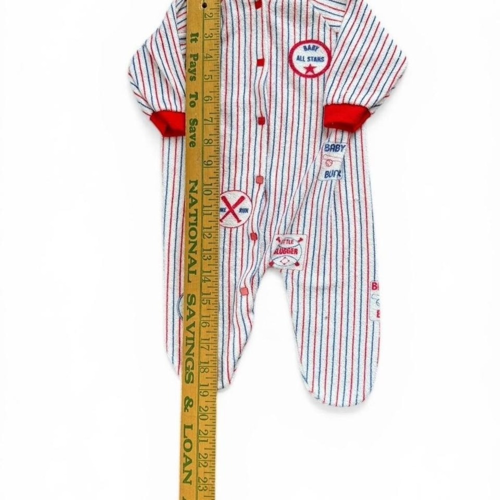 Vintage sportcore baby boys  pajamas baseball theme bundle - Picture 4 of 8